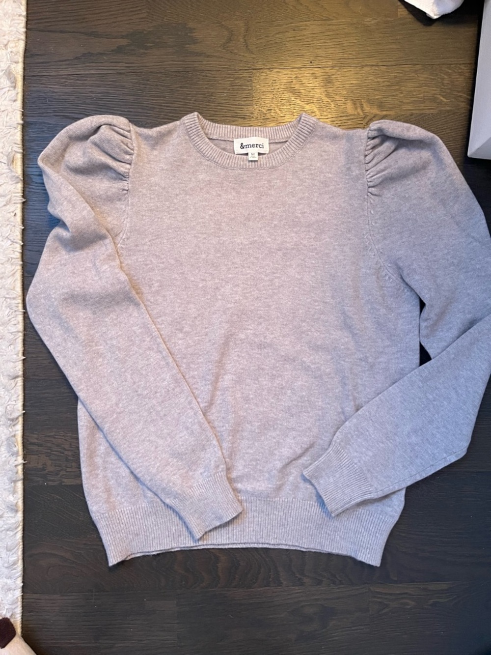&merci grey puff sleeve sweater